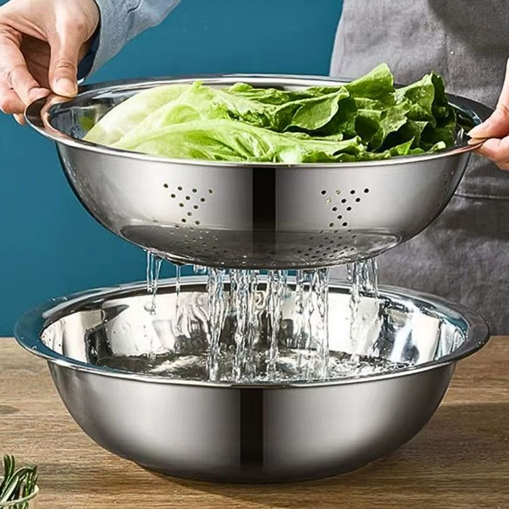 Kit 3 Em 1 Ralador Fatiador Escorredor Bacia Legumes Queijo Manual Tigela Cozinha Prática