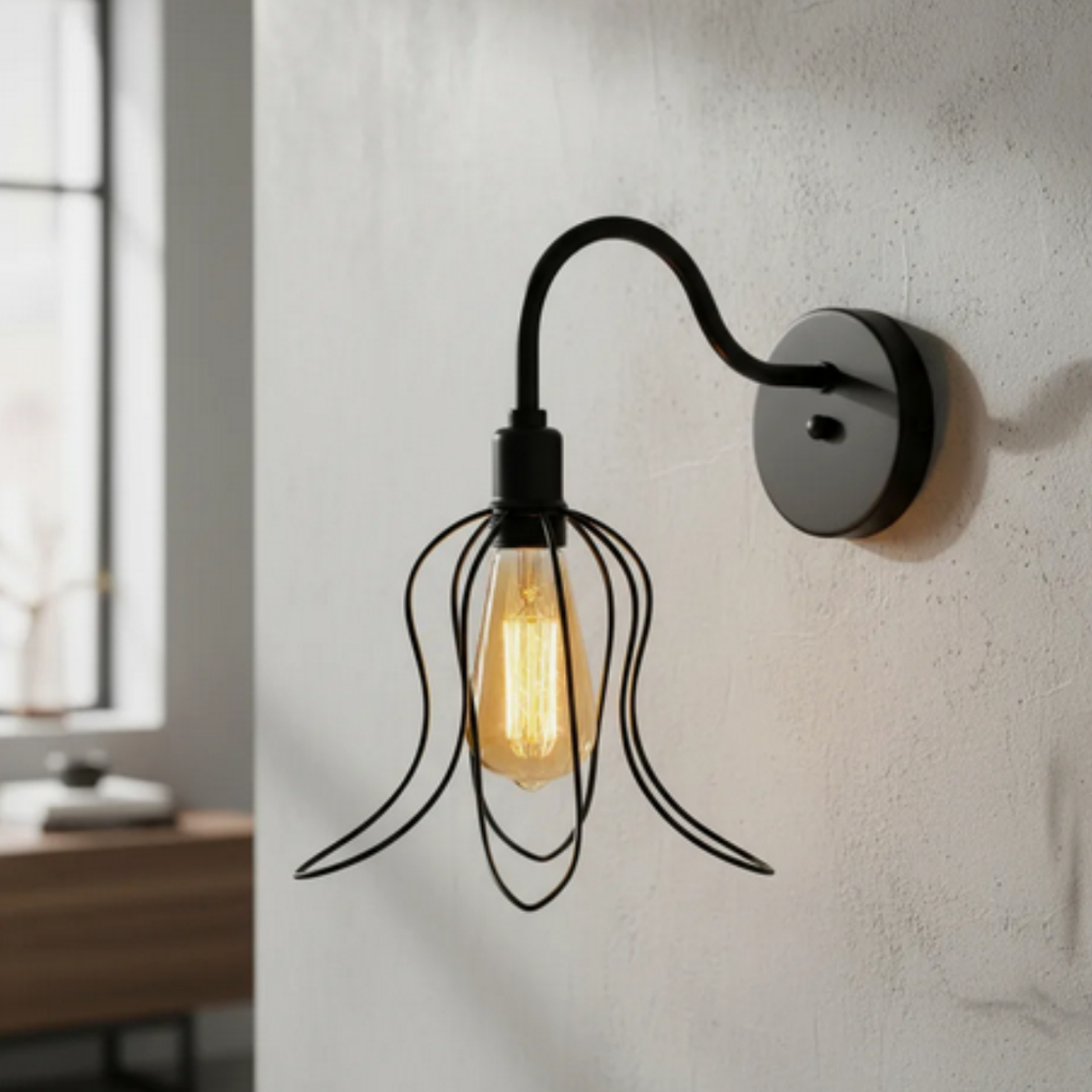Luminária Arandela De Parede Tulipa Pendente Lustre Aramado Moderno