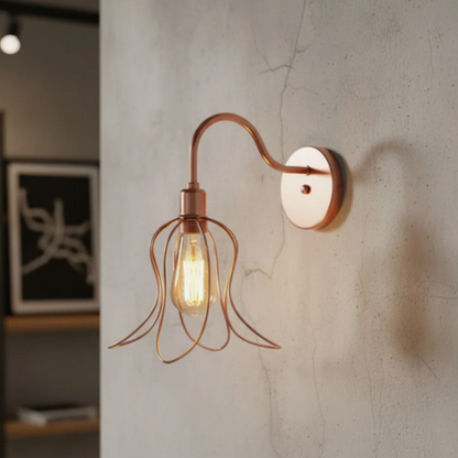 Luminária Arandela De Parede Tulipa Pendente Lustre Aramado Moderno
