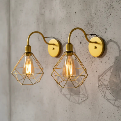 Luminaria de Parede Arandela Retrô Diamante E27 para parede em estilo industrial