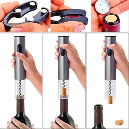 Kit Abridor De Garrafa De Vinho Automático Saca Rolha Elétrico A Pilha Presente para casa