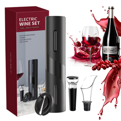 Kit Abridor De Garrafa De Vinho Automático Saca Rolha Elétrico A Pilha Presente para casa